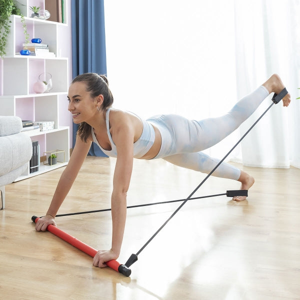 BARRE DE FITNESS AVEC ÉLASTIQUES ET GUIDE D'EXERCICE RESIBAR INNOVAGOODS