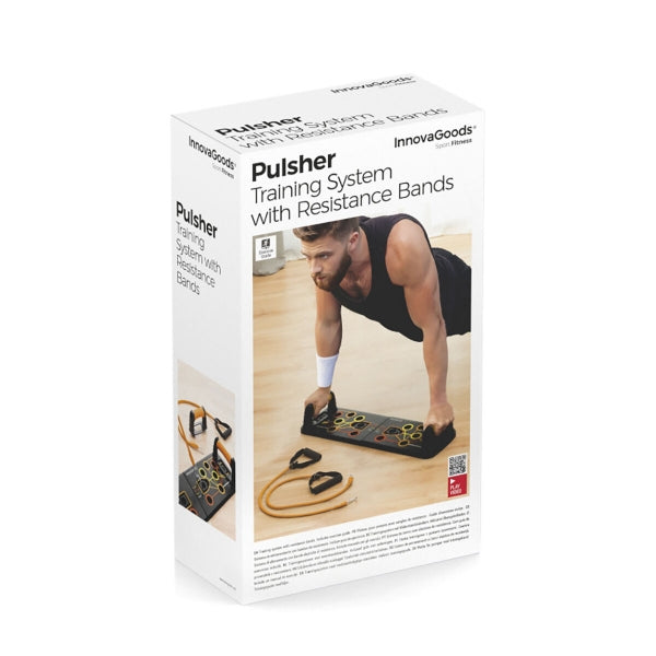 PLANCHE DE POMPES PUSH-UP AVEC BANDES DE RÉSISTANCE ET GUIDE D'EXERCICES PULSHER INNOVAGOODS