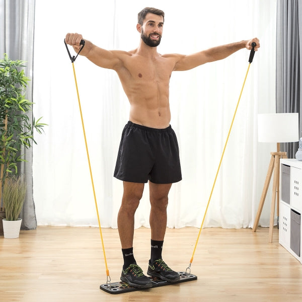 PLANCHE DE POMPES PUSH-UP AVEC BANDES DE RÉSISTANCE ET GUIDE D'EXERCICES PULSHER INNOVAGOODS