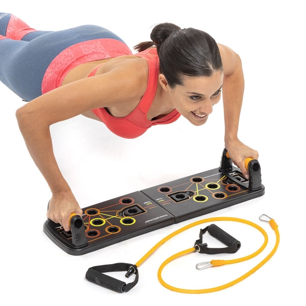 PLANCHE DE POMPES PUSH-UP AVEC BANDES DE RÉSISTANCE ET GUIDE D'EXERCICES PULSHER INNOVAGOODS