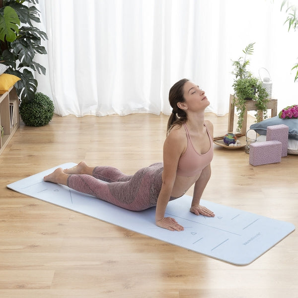 TAPIS DE YOGA ANTIDÉRAPANT AVEC LIGNES DE POSITION ET GUIDE D’EXERCICES ASAMAT INNOVAGOODS