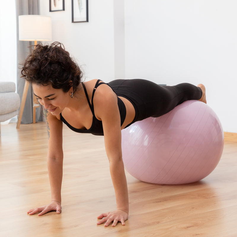 Ballon de yoga avec anneau de stabilité et bandes de résistance Ashtanball InnovaGoods